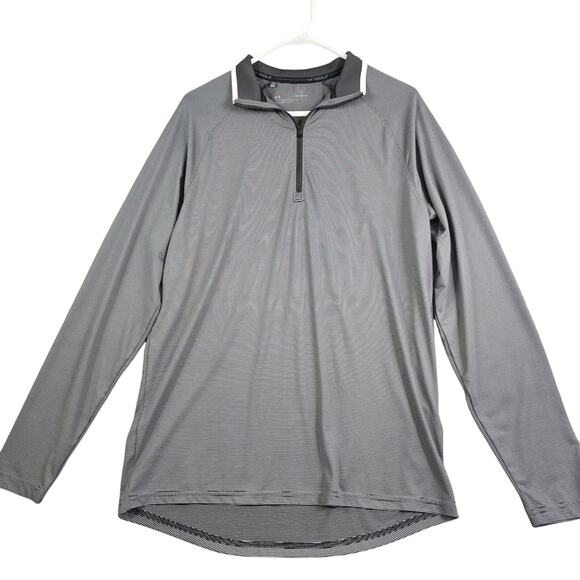 Under Armour Golf Loose 1/4 Zip Jacket Men's Medium Gray Striped Lightweight - Picture 1 of 6